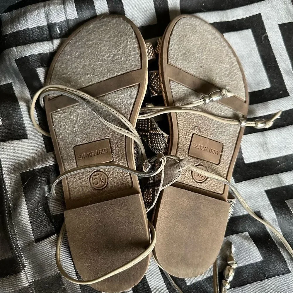 Sam & Libby “Bethany” Gladiator Sandals Tie Shoes